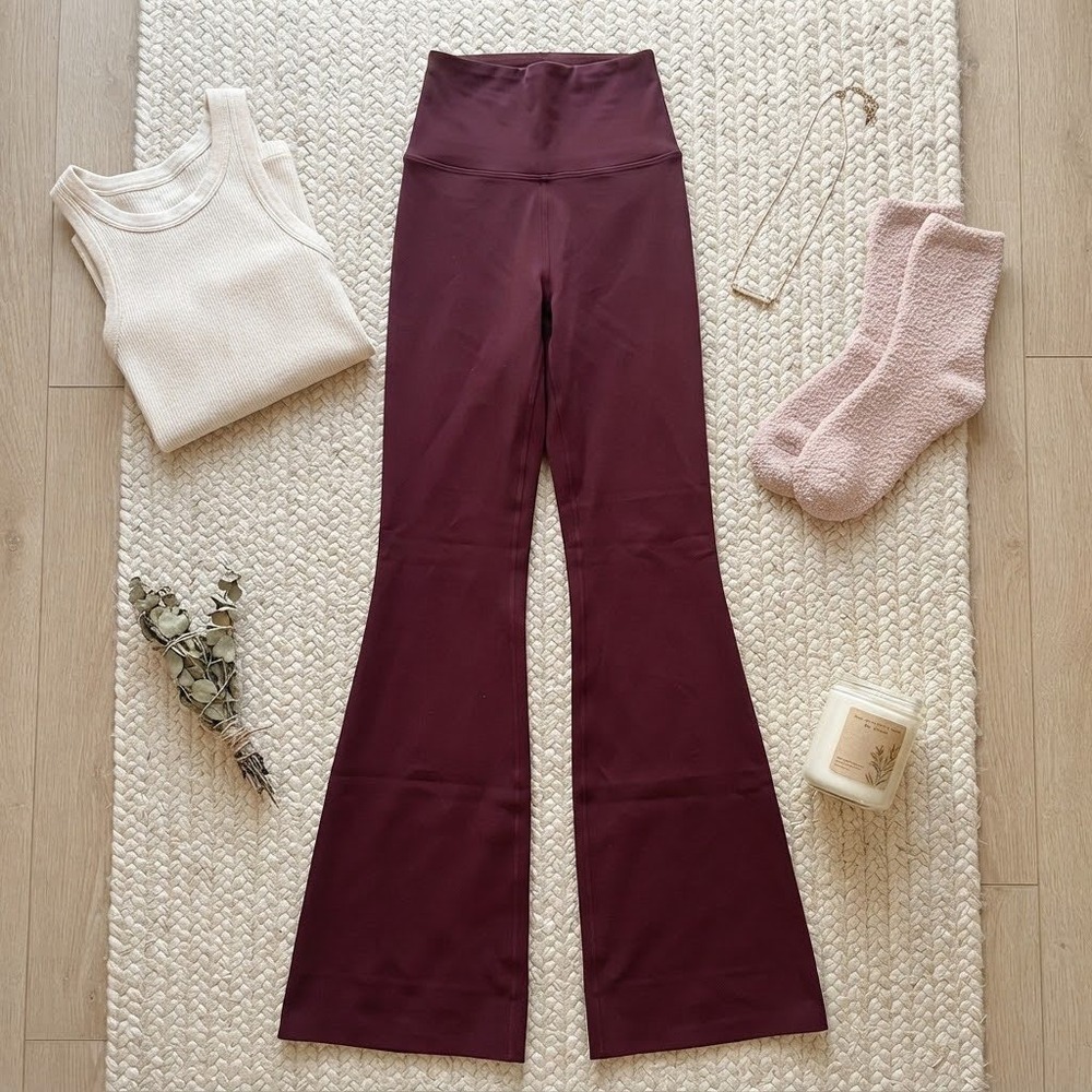 Wild Fable ButterBliss High Waisted Flare Leggings Burgundy XXS